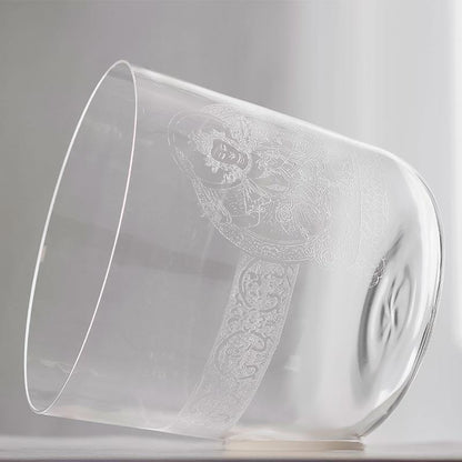Clear Crystal Singing Bowl With Buddha Design Spiritual Practice | Meditation | Unique Gift