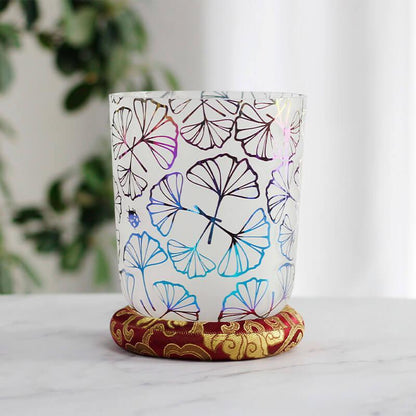 Alchemy Crystal Sound Bowl - Colorful Lucky Leaf - Meditation, Relaxation