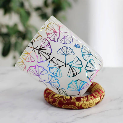 Alchemy Crystal Sound Bowl - Colorful Lucky Leaf - Meditation, Relaxation