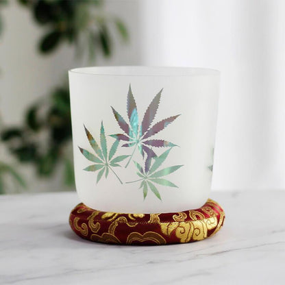 Alchemy Crystal Sound Bowl - Colorful Lucky Leaf - Meditation, Relaxation
