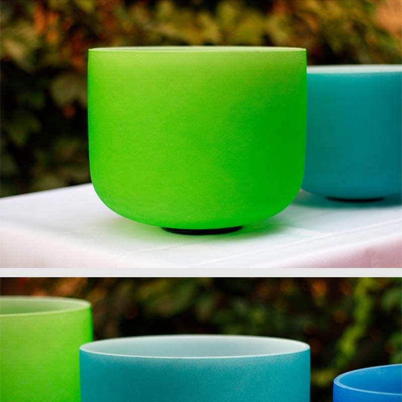 Green Crystal Singing Bowl - Meditation, Therapy, Relaxation