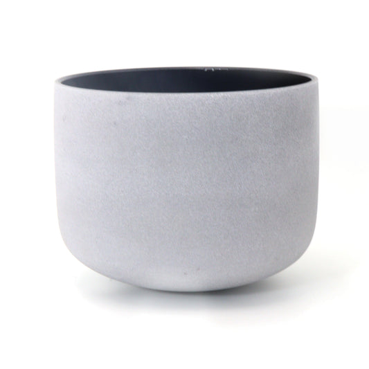 Grey Frosted Crystal Singing Bowl for Meditation Healing