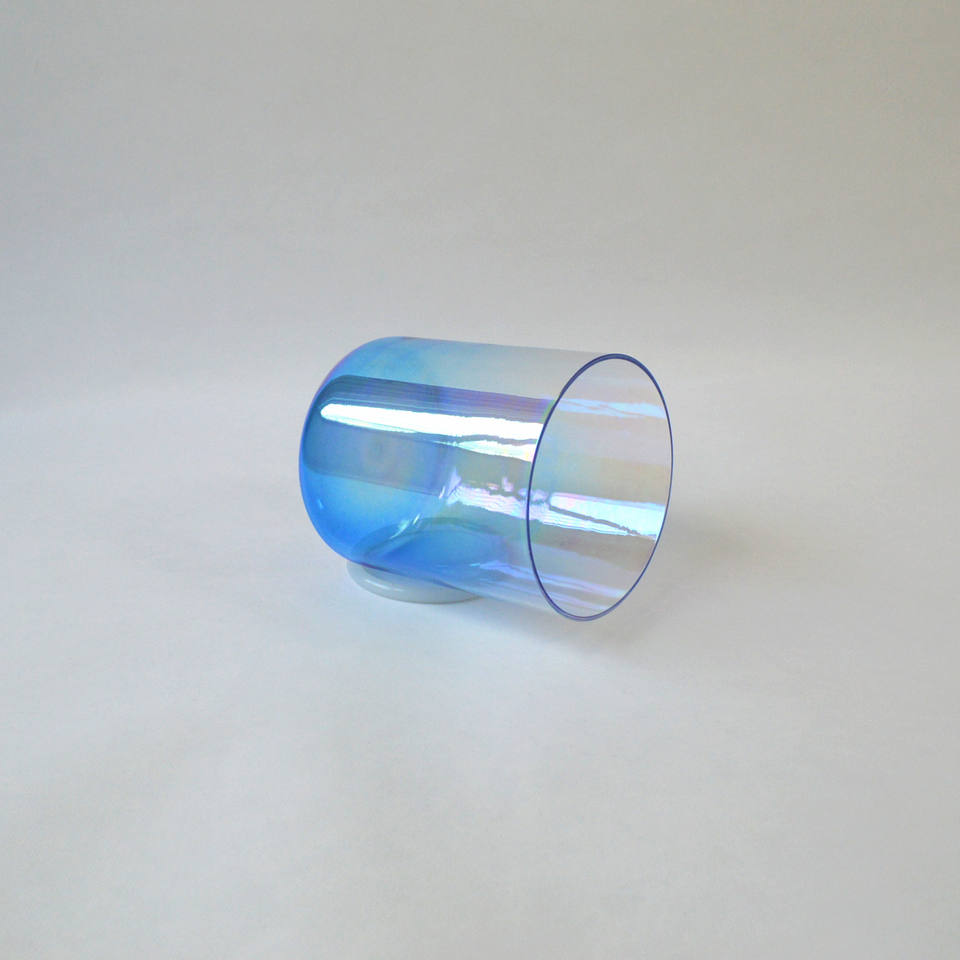 Pastel Royalblue Gradient Clear Quartz Singing Bowl - Crystal Healing