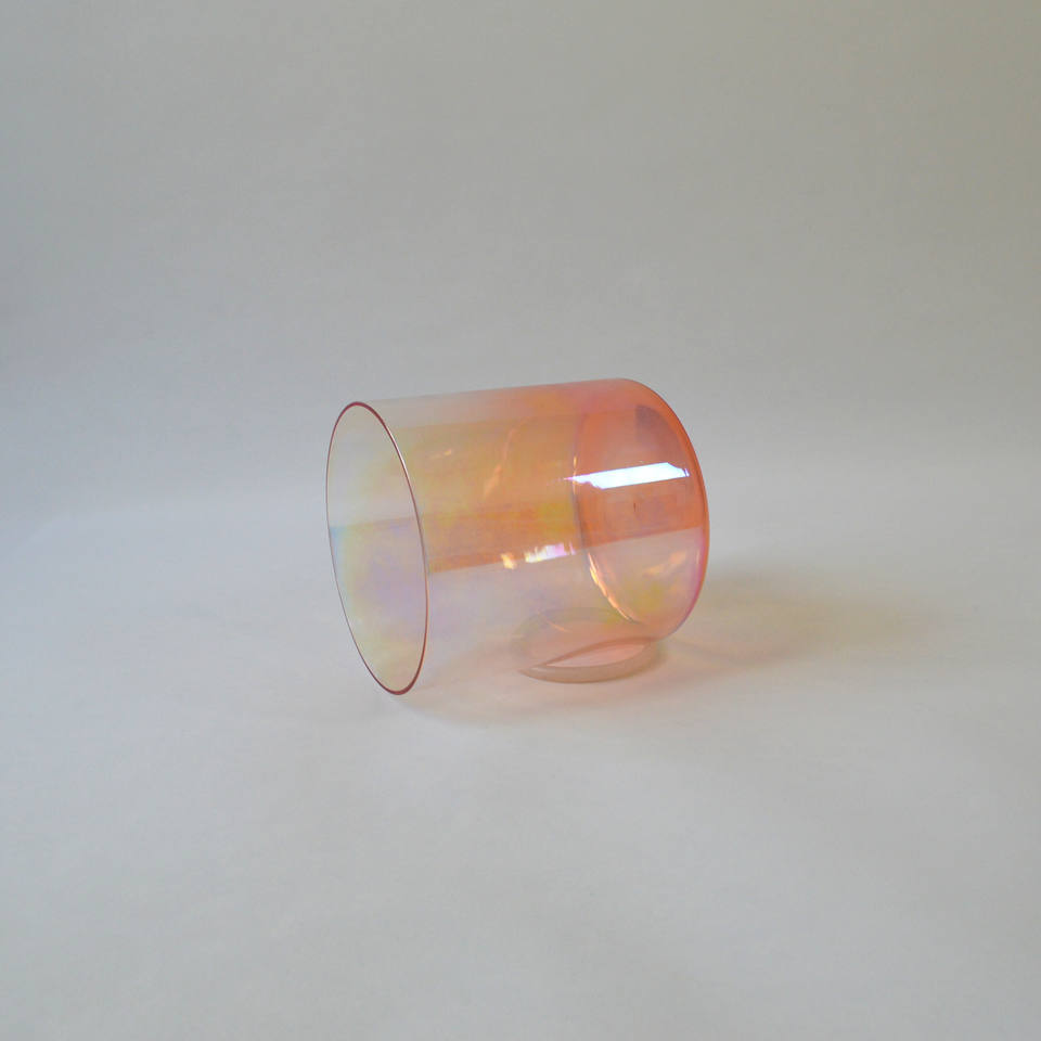 Spiritual Clear Quartz Crystal Singing Bowl Gradient Orange