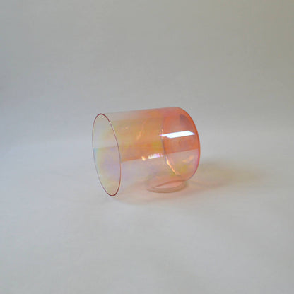 Spiritual Clear Quartz Crystal Singing Bowl Gradient Orange