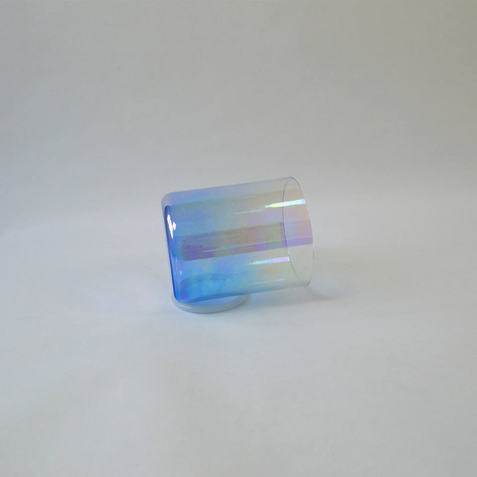 Pastel Royalblue Gradient Clear Quartz Singing Bowl - Crystal Healing