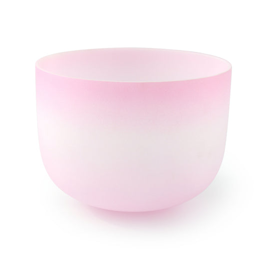 Light Pink Frosted Crystal Singing Bowl for Meditation Healing