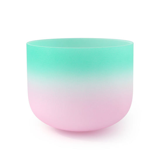 Green Pink Frosted Crystal Singing Bowl