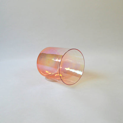 Spiritual Clear Quartz Crystal Singing Bowl Gradient Orange