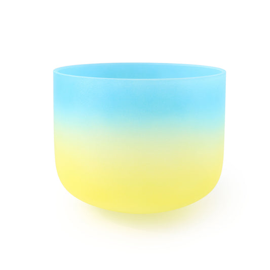 Frosted Crystal Singing Bowl Blue Yellow Gradient