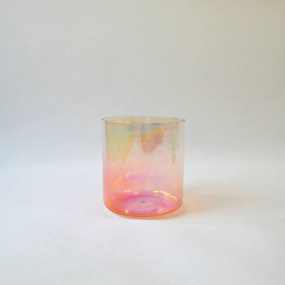 Spiritual Clear Quartz Crystal Singing Bowl Gradient Orange