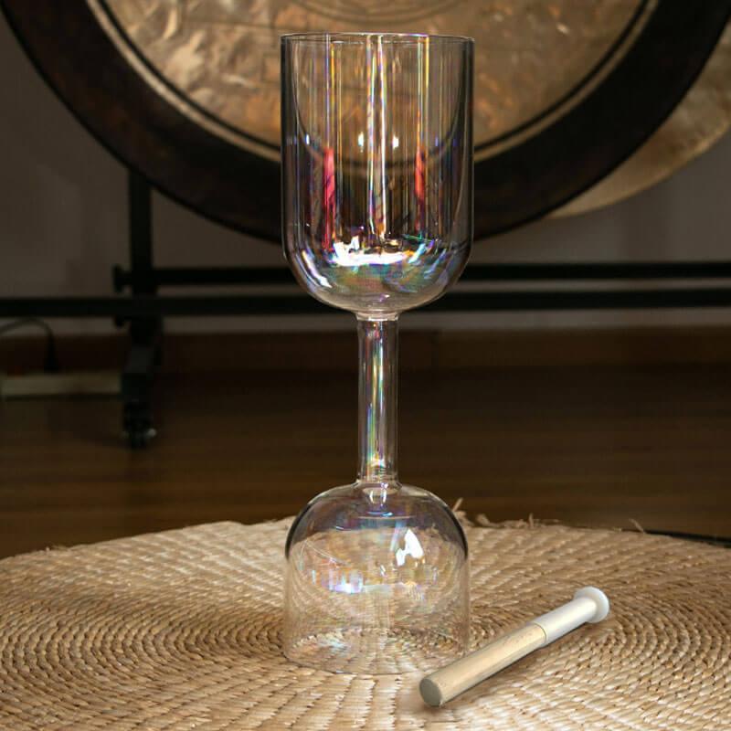 Double Singing Chalice: Rainbow Color Craft, Resonant Meditation Artistry