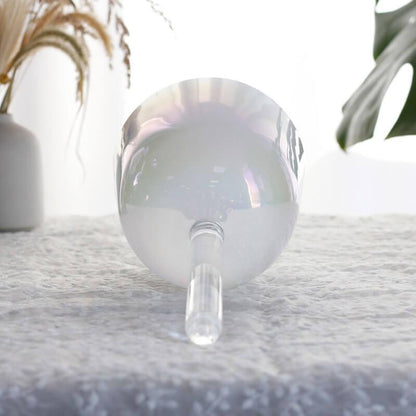 White Handle Singing Bowl - Zen Meditation, Portable for Yoga & SPA