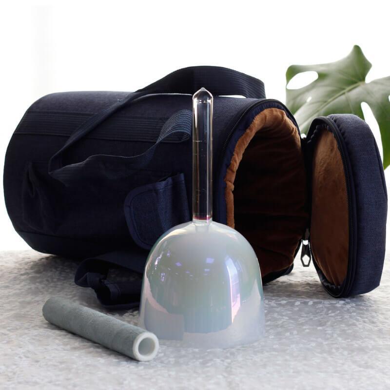 White Handle Singing Bowl - Zen Meditation, Portable for Yoga & SPA