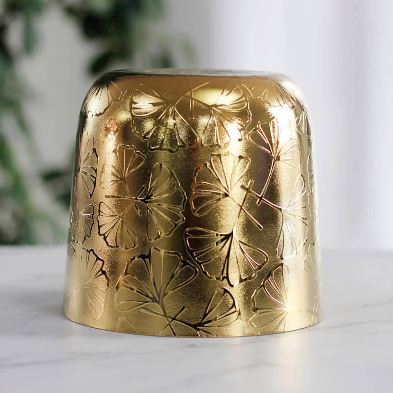 Golden OM Alchemy Singing Bowl: Relaxation, Sanskrit, Unique Floral Design