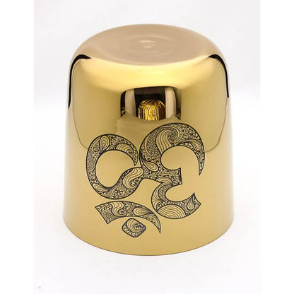 Golden OM Alchemy Singing Bowl: Relaxation, Sanskrit, Unique Floral Design