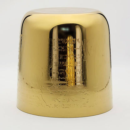 Golden OM Alchemy Singing Bowl: Relaxation, Sanskrit, Unique Floral Design