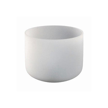 Classic White Frosted Crystal Sound Bowl Set with Chakra Sign Therapy, Sound Healing