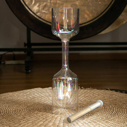 Double Singing Chalice: Rainbow Color Craft, Resonant Meditation Artistry
