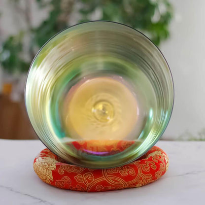 Hazy Green Clear Singing Bowl  Sound Vibration, Meditation, Spa, Unique Gift