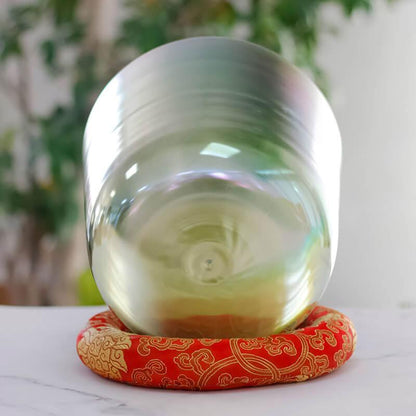 Hazy Green Clear Singing Bowl  Sound Vibration, Meditation, Spa, Unique Gift