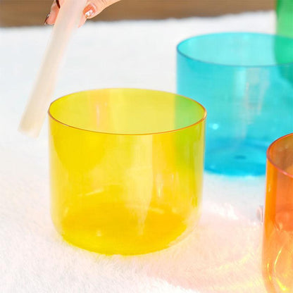 Hazy Translucent Crystal Singing Bowl Set: Meditation, Therapy, Yoga, Healing