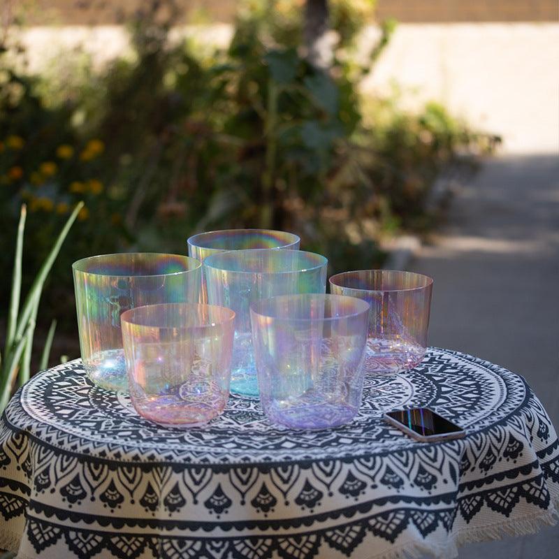 Rainbow Clear Singing Bowl Chakra Set 7 Colors: Meditation, Relaxation, Healing