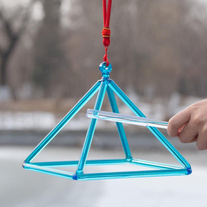 Blue Crystal Singing Pyramid: Elevate Energy with Crystal Tones