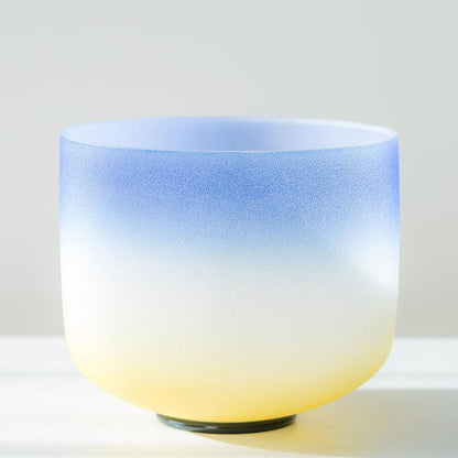 Ethereal Blue & Yellow Crystal Singing Bowl Unique Gradual Perfect for Home Yoga