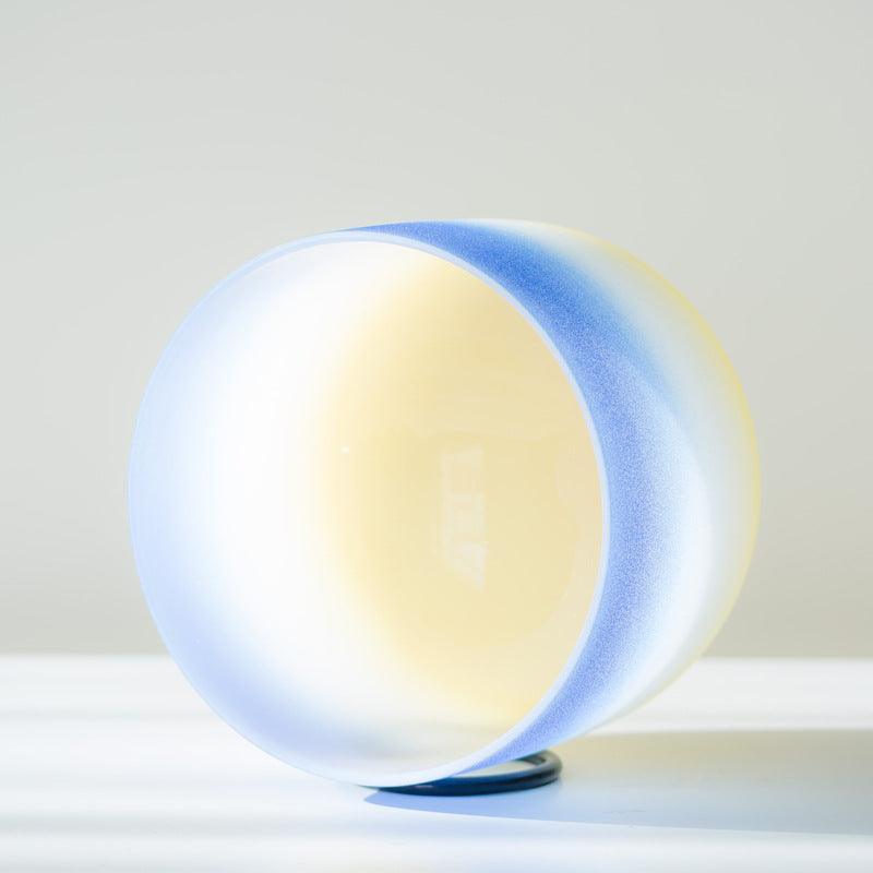 Ethereal Blue & Yellow Crystal Singing Bowl Unique Gradual Perfect for Home Yoga