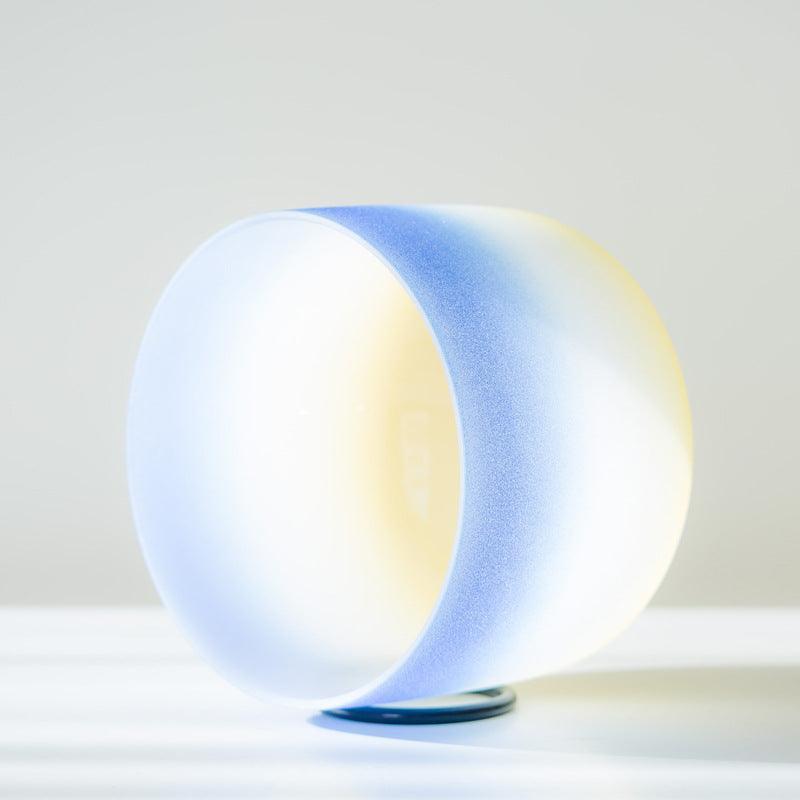 Ethereal Blue & Yellow Crystal Singing Bowl Unique Gradual Perfect for Home Yoga