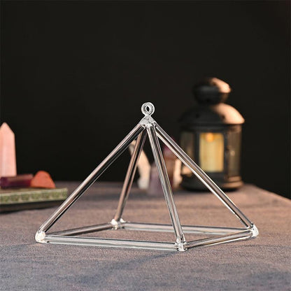 Clear Crystal Pyramid Meditation, Healing, Decor, Unique Gift