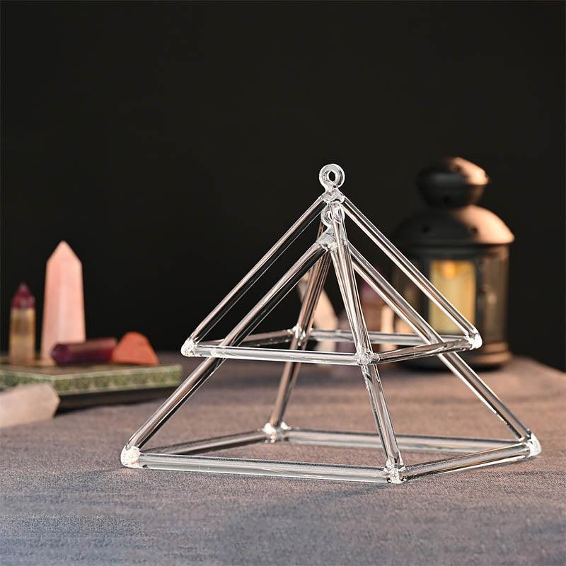 Clear Crystal Pyramid Meditation, Healing, Decor, Unique Gift
