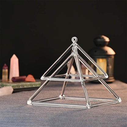 Clear Crystal Pyramid Meditation, Healing, Decor, Unique Gift