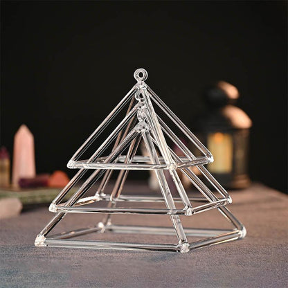 Clear Crystal Pyramid Meditation, Healing, Decor, Unique Gift