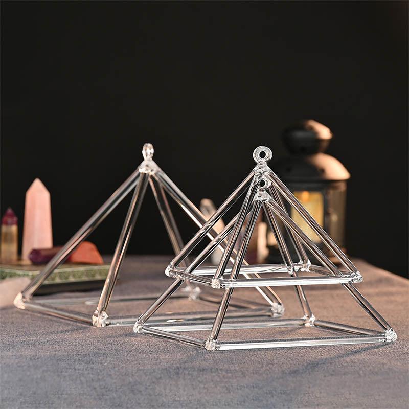 Clear Crystal Pyramid Meditation, Healing, Decor, Unique Gift