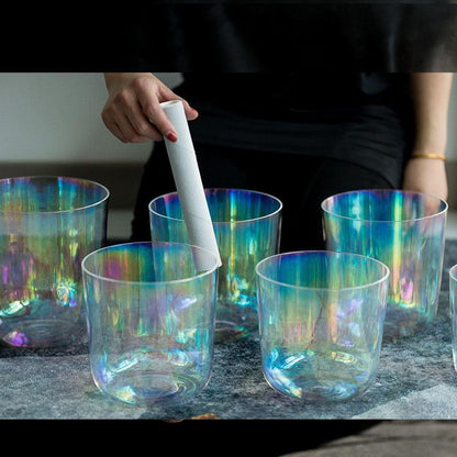 Clear Crystal Sound Bowl Set : Northern Light, Relaxation, Meditation, Decor
