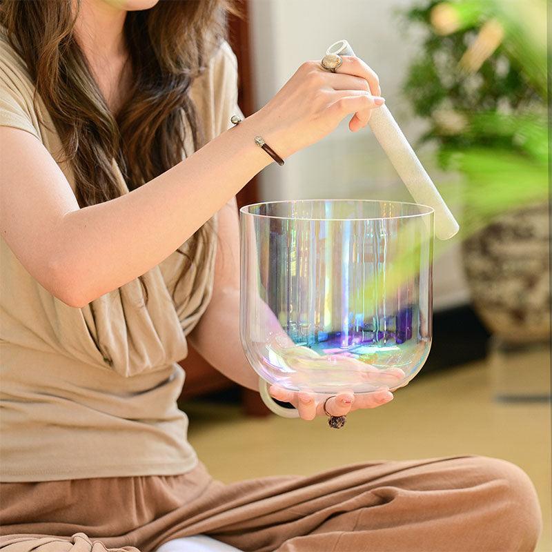 Clear Crystal Sound Bowl Set : Northern Light, Relaxation, Meditation, Decor