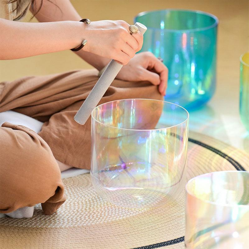 Clear Crystal Sound Bowl Set : Northern Light, Relaxation, Meditation, Decor