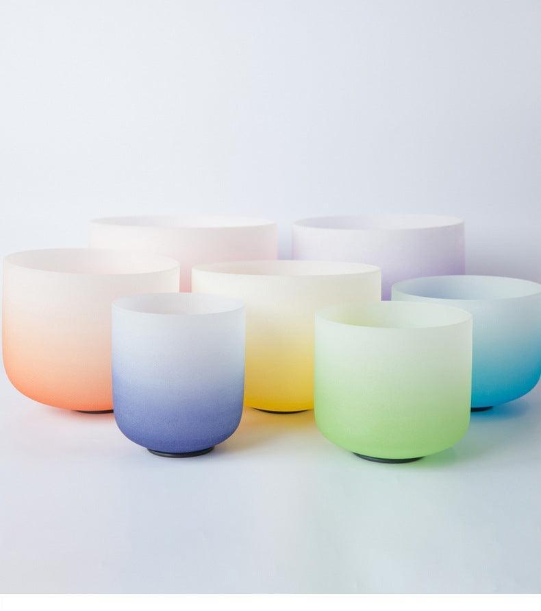Gradient Frosted Crystal Singing Bowl: Chakra Tones Meditation & Energy Cleanse