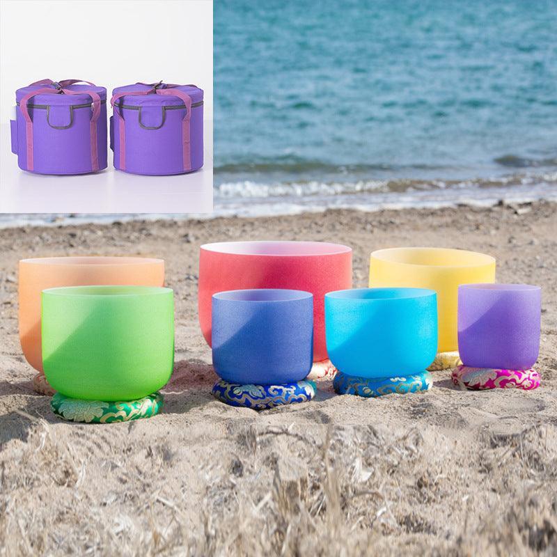 Crystal Singing Bowl Set Pastel Colors, Resonant Sounds, Meditation, Relaxation