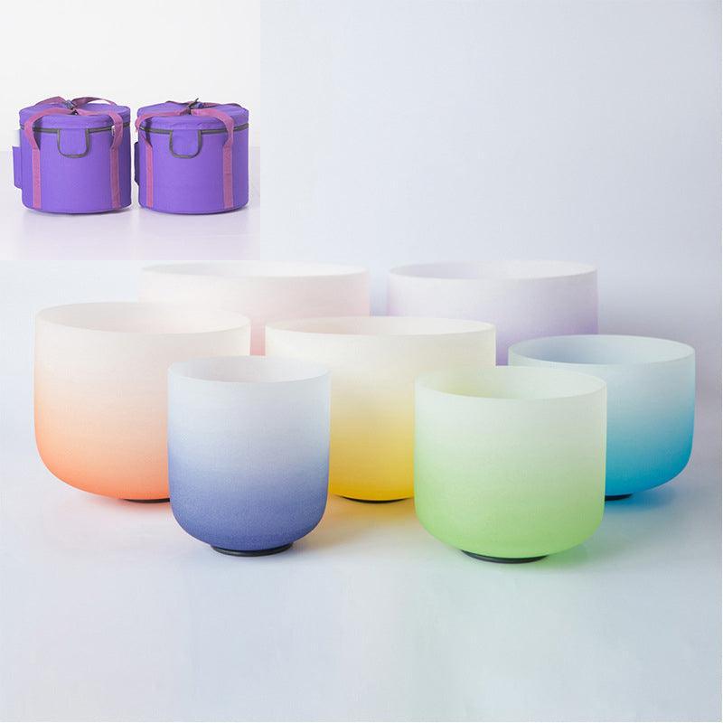 Crystal Singing Bowl Set Pastel Colors, Resonant Sounds, Meditation, Relaxation