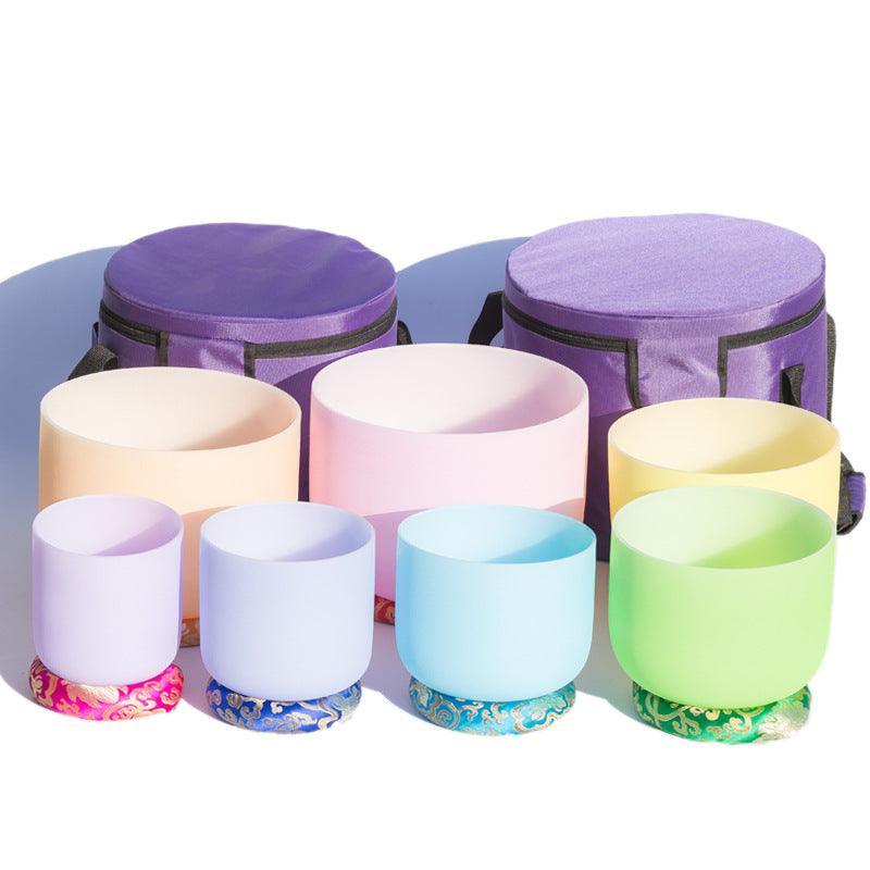 Crystal Singing Bowl Set Pastel Colors, Resonant Sounds, Meditation, Relaxation