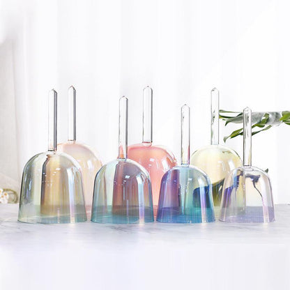 Transparent Handle Singing Bowl Set Color Harmony, Meditation, Relaxation, Decorative