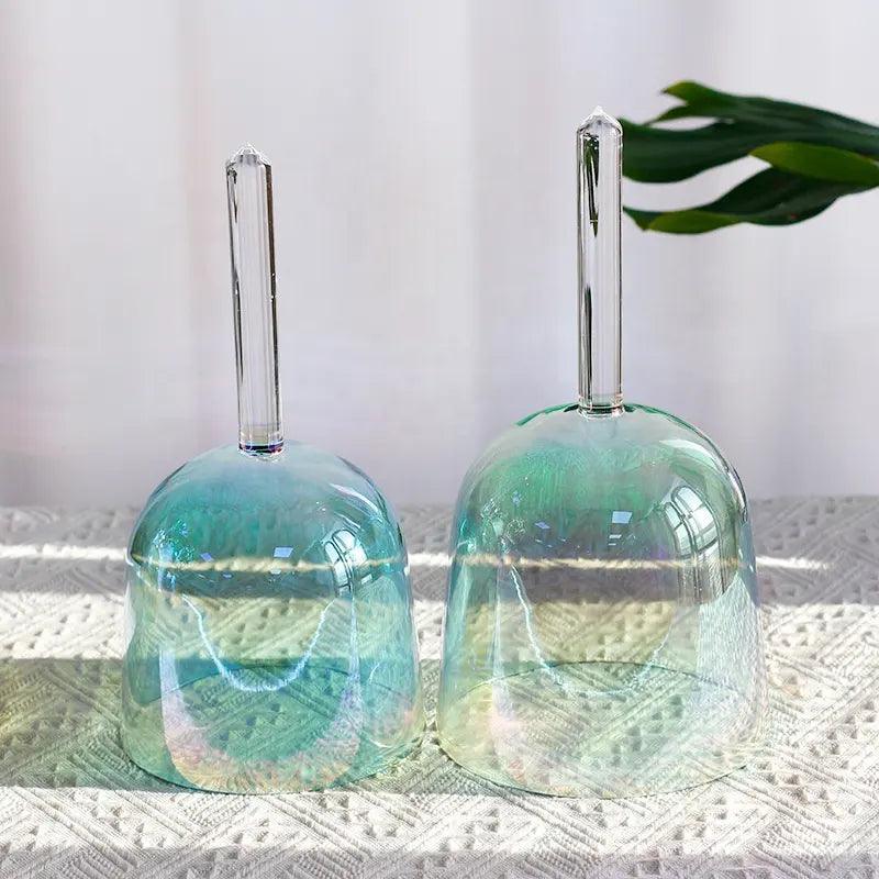 Transparent Handle Singing Bowl Set Color Harmony, Meditation, Relaxation, Decorative
