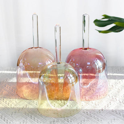 Transparent Handle Singing Bowl Set Color Harmony, Meditation, Relaxation, Decorative