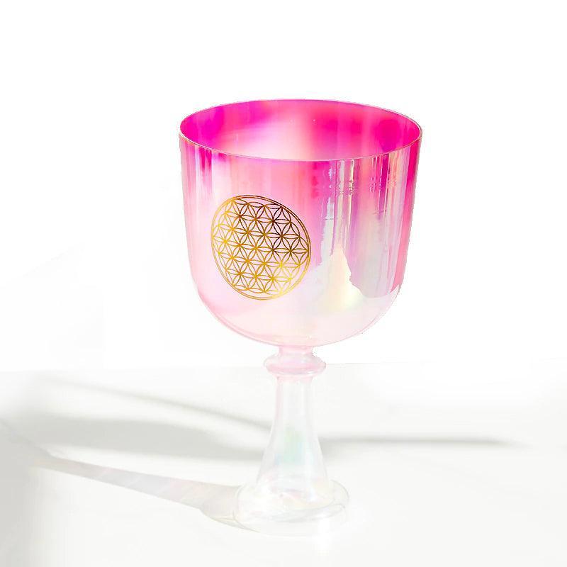 Pink Purple Chalice: Flower of Life Design Healing Resonance - Ceremonial Elegance Gift‌