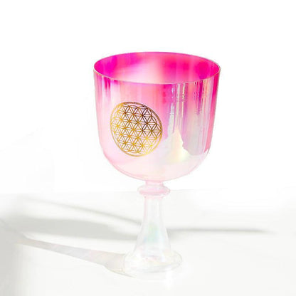 Pink Purple Chalice: Flower of Life Design Healing Resonance - Ceremonial Elegance Gift‌