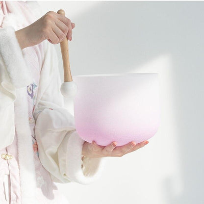 Ombré Pink Quartz Sound Bowl - 7-Chakra Healing, Tuning for Meditation & Reiki
