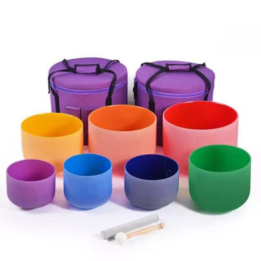 Frosted Rainbow Sound Bowl Set | Healing Harmony | Zen Spaces
